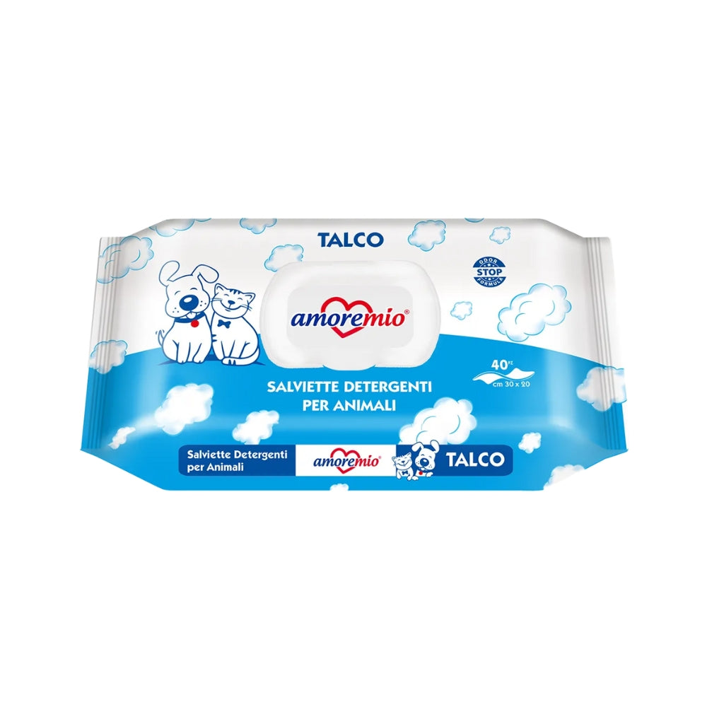 Servetele Umede pentru Caini si Pisici AMORE MIO – Talc 40 buc