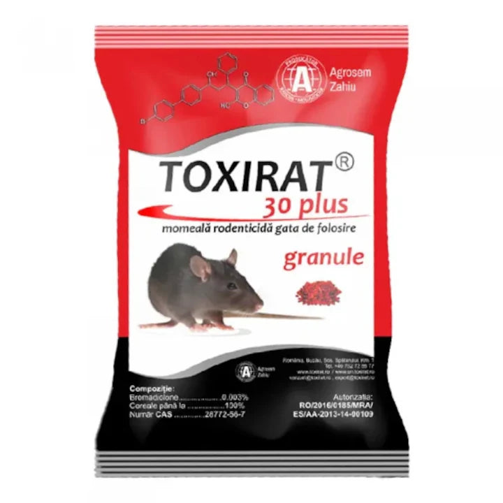 Raticid Toxirat Plus 30 granule roșii 150 g